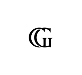 Initial Letter Logo. Logotype design. Simple Luxury Black Flat Vector GG