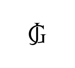 Initial Letter Logo. Logotype design. Simple Luxury Black Flat Vector JG