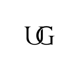 Initial Letter Logo. Logotype design. Simple Luxury Black Flat Vector UG