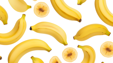 Bananas seamless pattern. on white and transparent background