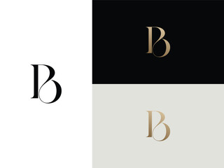 elegant, simple, minimal, and luxury serif font alphabet letter B logo design