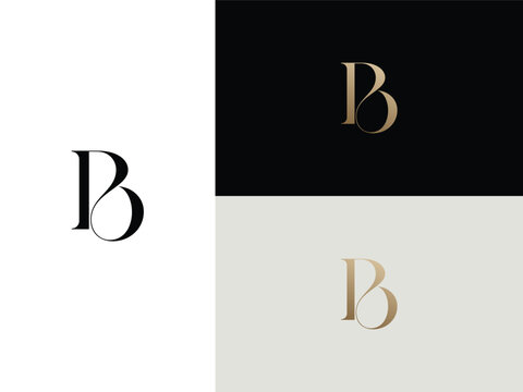 elegant, simple, minimal, and luxury serif font alphabet letter B logo design
