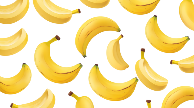 Bananas seamless pattern. on white and transparent background