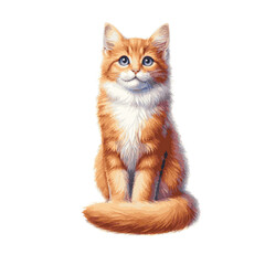 Fototapeta premium Cat watercolor illustration isolated on white back ground