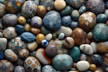 ai generated decorative colorful stones 3d render clear luxury illustration background
