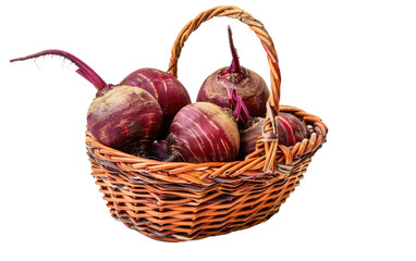 Basket of Beetroot isolated on transparent Background