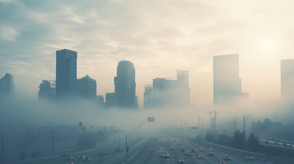 Smog in the city, Air pollution concept, photo shot
