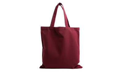 Linen-Cotton Maroon Tote Bag Template isolated on transparent Background