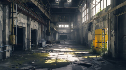 An abandoned factory converted into an urban exploration site