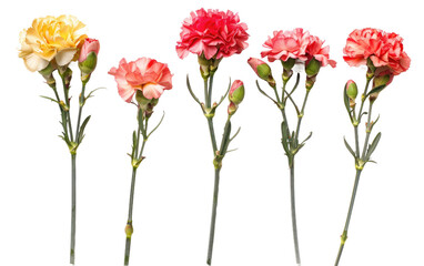 Obraz premium Carnation Flower Bundles isolated on transparent Background