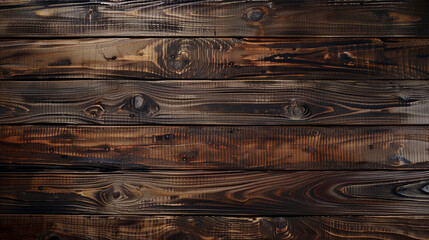 Close up view of knotted wooden pine wood, dark brown color empty wooden surface background