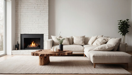 Fototapeta na wymiar Scandinavian modern living room 
