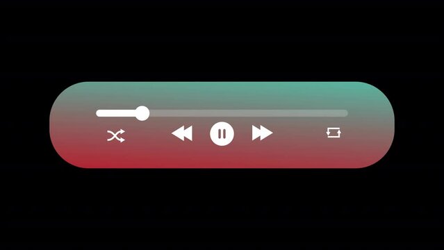media player template, music player overlay template animation, Music player scroll bar button with audio reactor,