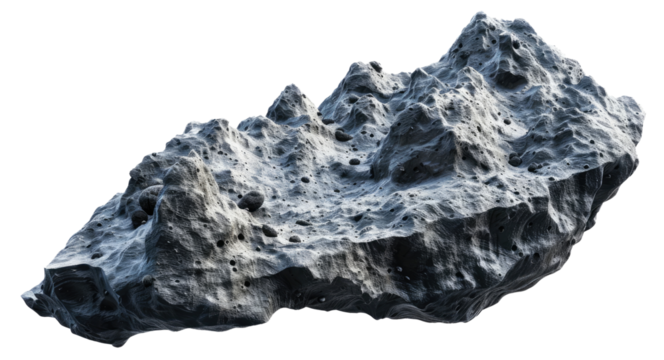 Big asteroid isolated on transparent background