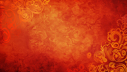 Festive Chinese traditional wave pattern background, creative Chinese style decorative background concept illustration - obrazy, fototapety, plakaty