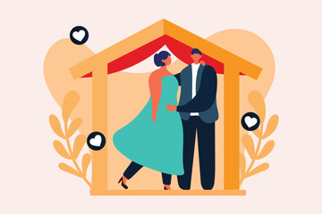 Wedding Day Flat Illustration Design