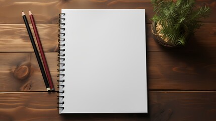 A simple white notepad mockup on a royal blue background, highlighting its pages with a sharp HD...