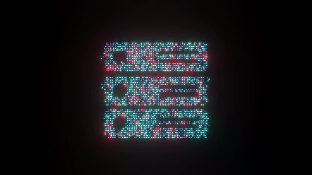 A conceptual digital art piece featuring a server icon with a glitch effect, highlighting themes of cyber security and data protection.