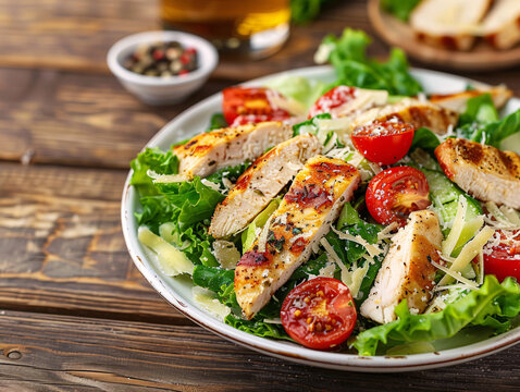 Poster picture of salad for light weight loss meal, salad, light meal for weight loss, chicken breast fitness meal