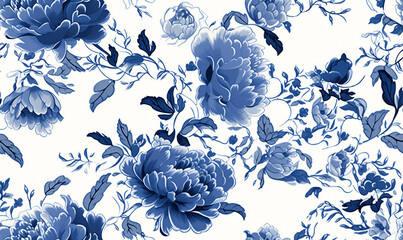 Chinese style classical floral texture, classical art decoration concept illustration - obrazy, fototapety, plakaty