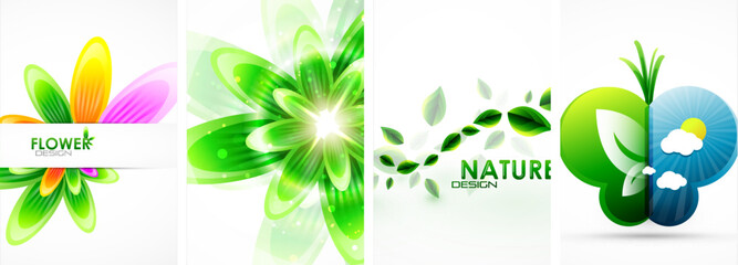 Set of nature posters. Vector illustration For Wallpaper, Banner, Background, Card, Book Illustration, landing page
