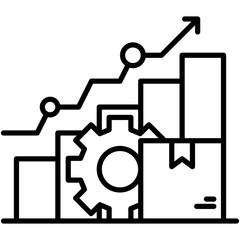 Demand Icon. Market Up Chart Pictogram Graphic Illustration. Isolated Simple Line Icon For Infographic, App and Web Button.