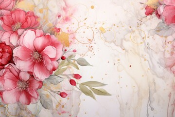 Pink flowers on light background