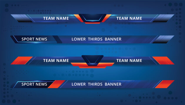 Lower Thirds scoreboard sport template for football and soccer, vector illustration