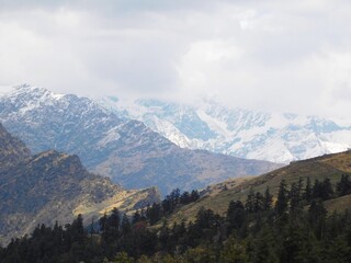 a view of himalayan mountains of uttarakhand india