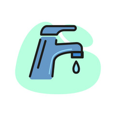 Line icon of dripping faucet. Water savings, water pipe, tap. Water concept. Can be used for topics like plumbing, environment, sanitary ware