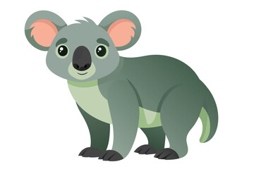 koala-standing-side-view-on-white-background-vecto .eps