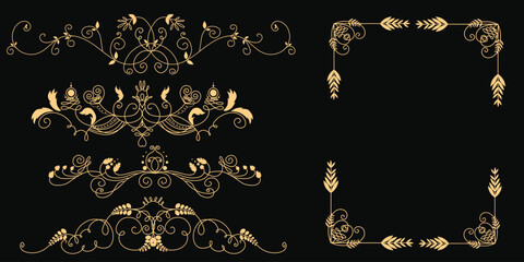 golden luxury frame concept, golden luxury frame vector design, golden realistic luxury frame collection.