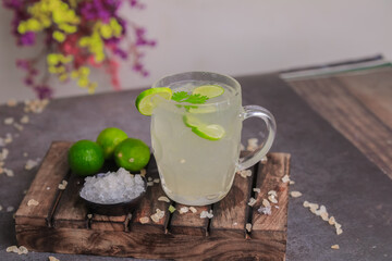 lemon juice,Lemon Summer drinks closeup with selective focus and blur