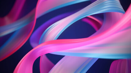 Neon Flow: Abstract Background with Ribbon Shapes