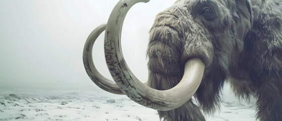Mammoth Isolated on a White Background - obrazy, fototapety, plakaty