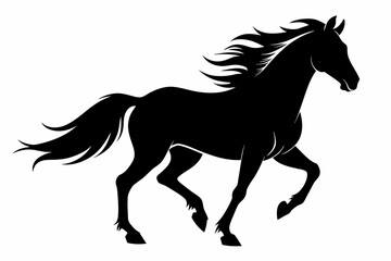 Obraz na płótnie Canvas black-horse-power-silhouette-with-white-background .