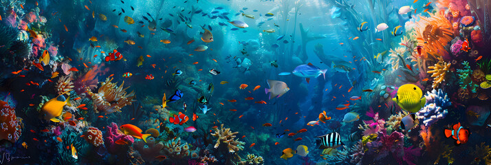 Obraz na płótnie Canvas Mesmerizing Subaqueous View - 'JQ Underwater: An Incredible Journey Beneath the Ocean Surface'