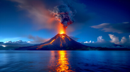 Eruption. A mesmerizing image of natural elements