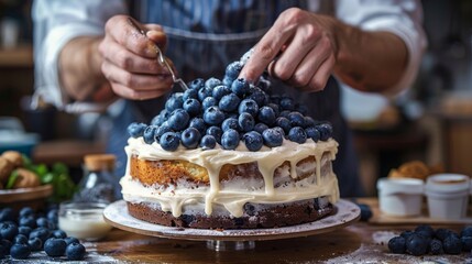 Delicious blueberry cake