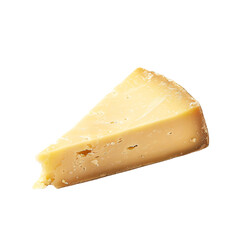 Piece of cheese chunk in white background