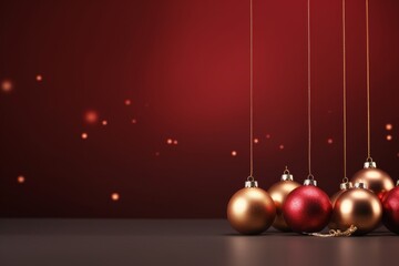 christmas ornament on red background