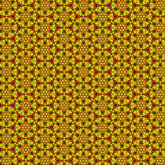 Abstract geometric floral mosaic background in bright summer autumn yellow, olive, green, red, brown colors
