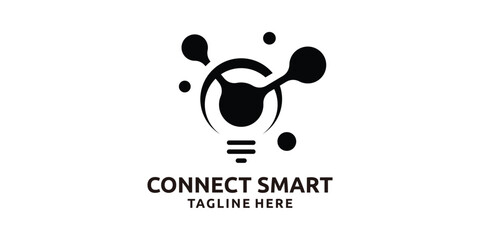 logo design for connections and lights, solutions, food delivery, logo design templates, symbols, creative ideas.