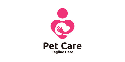 logo design pet care, health pet, clinic pet, logo design template, symbol, creative idea. - obrazy, fototapety, plakaty