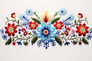 Colorful traditional Slovak embroidery - obrazy, fototapety, plakaty