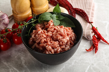 Raw minced pork uncooked meat