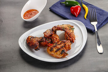 Buffalo grilled chicken wings barbecue