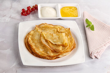 Sweet homemade thick baked pancakes