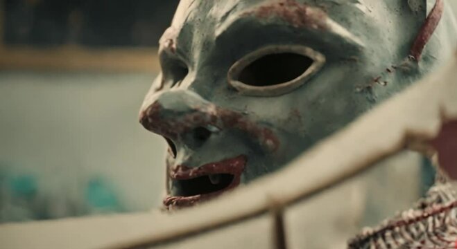 3d view of spooky helowen mask