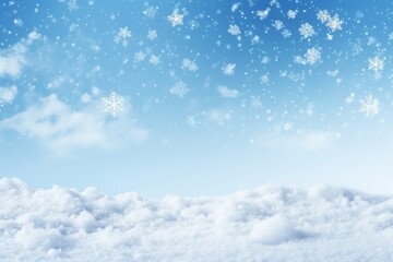 Winter background falling snowflakes